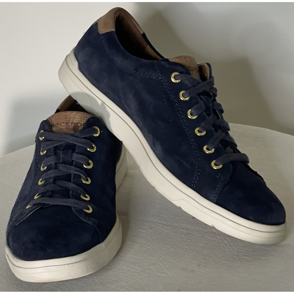 Rockport TrueTech Men's Navy Suede Shoes Sz 8.5 Total Motion‎ Comfortable Casual